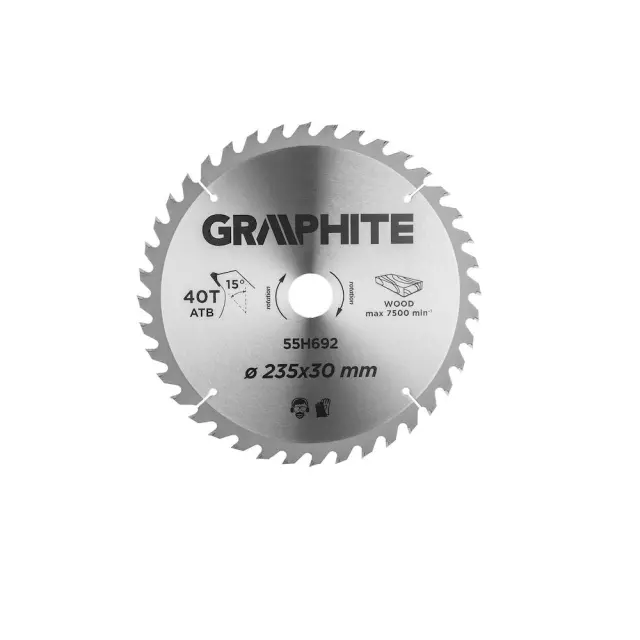 Δίσκος Κοπής Ξύλου Graphite 55H692 με 40 Δόντια 235mm