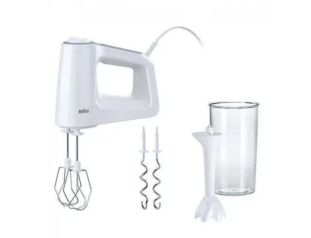 Μίξερ Χειρός Braun MultiMix 3 HM3105WH με ισχύ 500W, 5 ταχύτητες και Turbo - White - 7 τεμάχιαHM3105WH