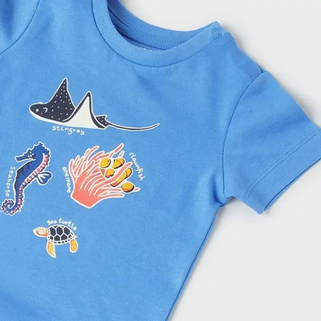 Baby 6 μηνών έως 4 ετών Μπλούζα κοντομάνικη play φωσφοριζέ λεβάντα 2