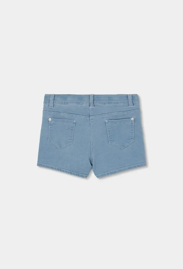 Boboli denim σορτς πλεκτό για κορίτσι 313153-BLEACH 2