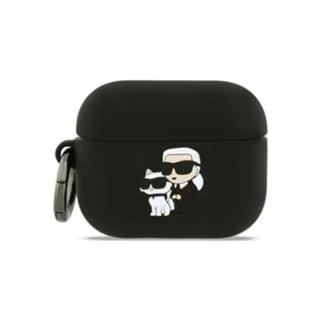 Karl Lagerfeld 3D Logo NFT Karl and Choupette Silicone Case for AirPods Pro 3 Black