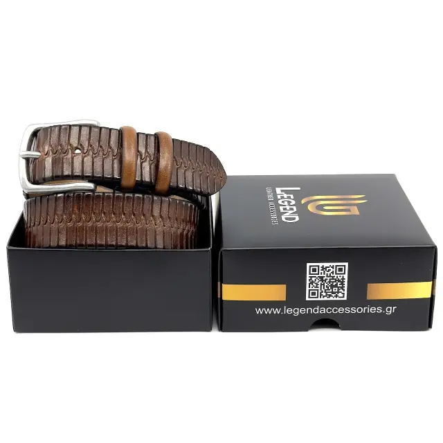 Κονιάκ Δερμάτινη Ζώνη Full Grain 3,5 cm 2