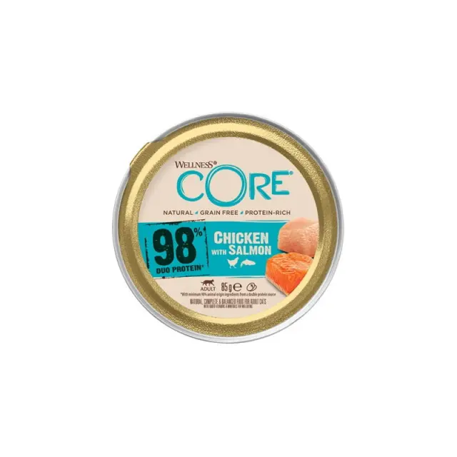 Wellness Core Cat Adult Πατέ 98% Κοτόπουλο & Σολομός 85gr Μονόχρωμο