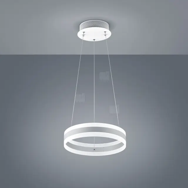 LIV Κρεμαστή Λάμπα Οροφής LED Ματ Λευκή 400mm - Απευθείας/Έμμεσο Φως Άσπρο
