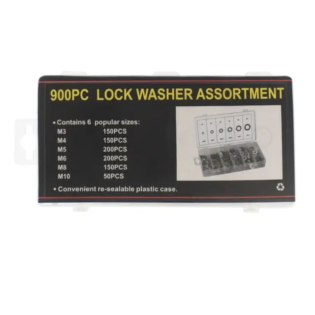 Ροδέλες αλουμινίου 900τμχ - 900pcs Lock washer assortment 209990 2