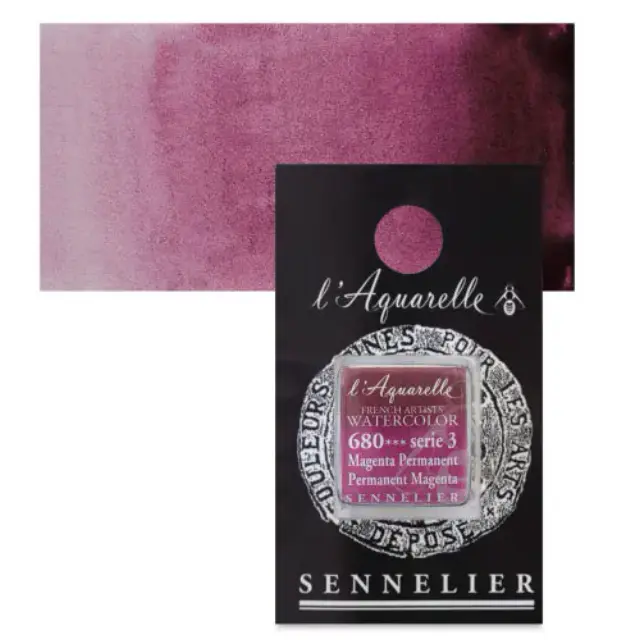 Χρώμα Ακουαρέλας Sennelier l Aquarelle Half Pan - 680 Permament Magenta