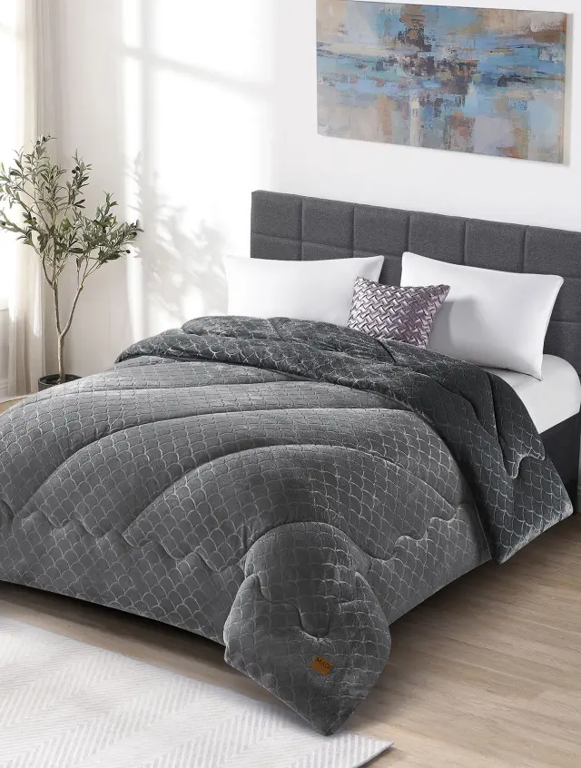 Κουβερτοπάπλωμα LUNORA ANTHRACITE MADI King: 240 x 260 εκ.