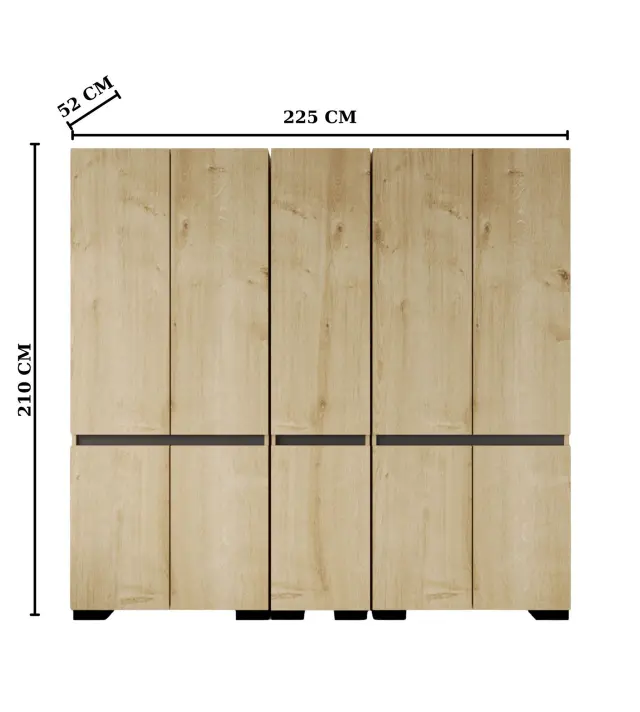 Ντουλάπα DREGEFA Sapphire Δρυς / Ανθρακί 225x52x210 2
