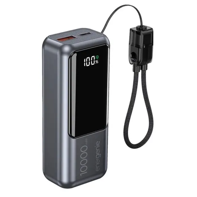 Gembird PB10-PD20-LCD-02 Compact fast charging power bank with LCD display, 20W, 10000 mAh, spacegrey