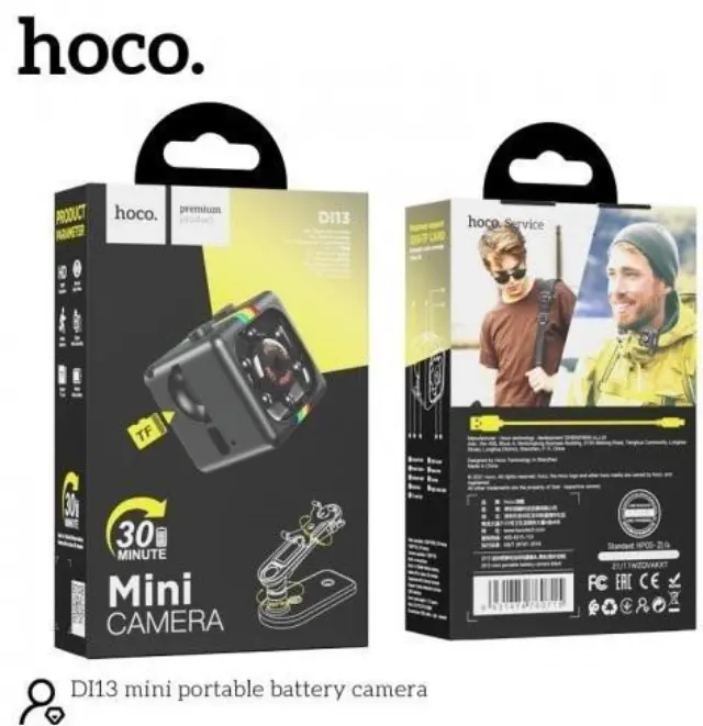Hoco Mini Camera με Ανιχνευτή Κίνησης και Υπέρυθρες Μαύρη DI13 3