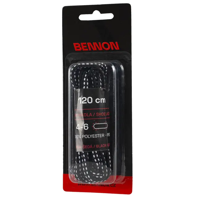 Κορδόνια παπουτσιών Bennon black-grey 120εκ. 2