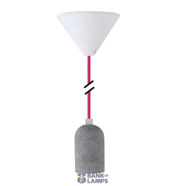Lampholder E27 concrete Textile pink PLB009 NCC / LEDmaxx