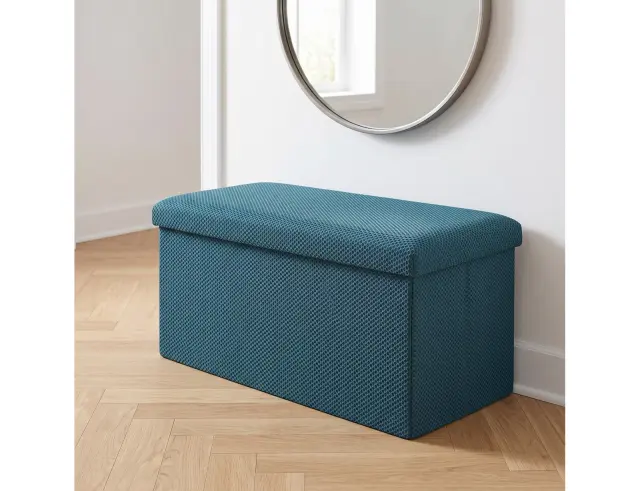 Ταμπουρέ Atom Home Deco Factory με αποθηκευτικό χώρο και διαστάσεις 76x38x38cm - Blue HD0467