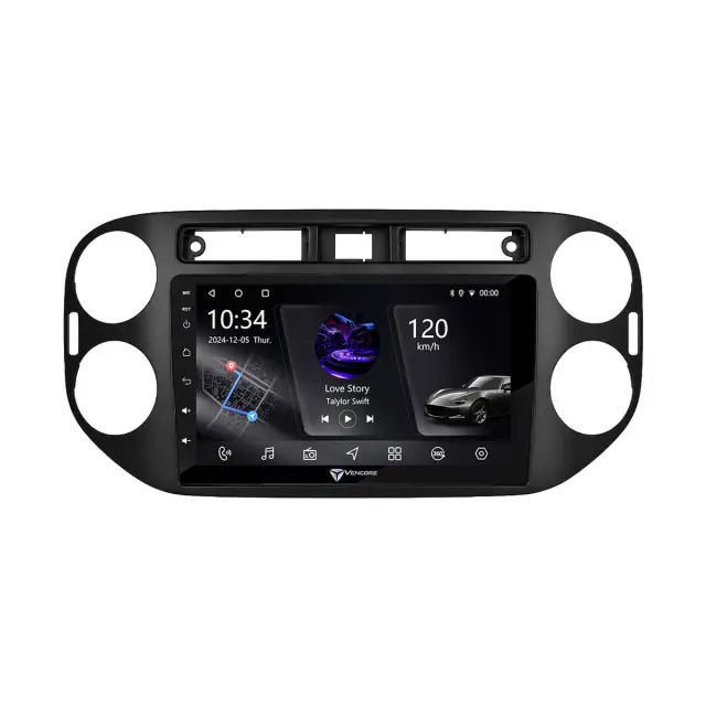 VenCore Οθόνη Multimedia Android 15 9" PX5S Octa-Core 2GB/32GB IPS με Πρόσοψη, CarPlay, Android Auto και Υποστήριξη Κάμερας 360° για VW Tiguan 2008-2016 – Μαύρη (3236-10005-0639B) 2