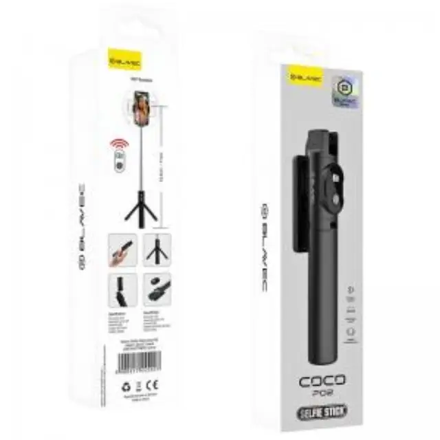 Ασύρματο Selfie Stick & Τρίποδο Blavec Coco P02 με Τηλεχειριστήριο για Smartphones Πλάτους 65mm έως 95mm Μαύρο N71629 2