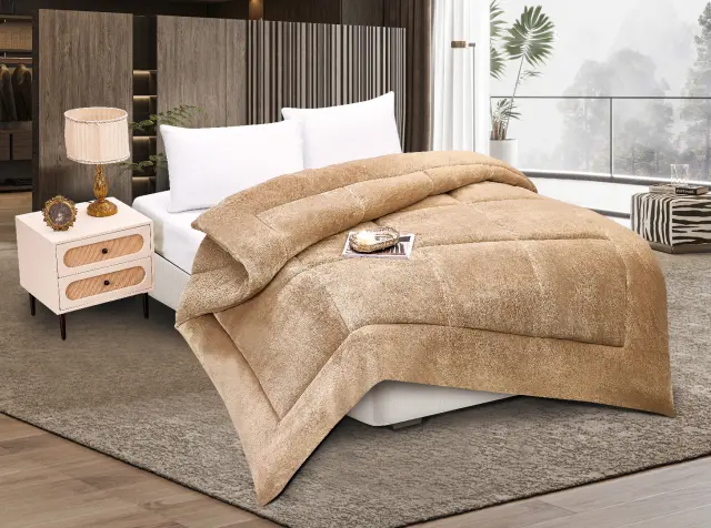 Κουβερτοπάπλωμα solid (220cm x 240cm) light brown - -