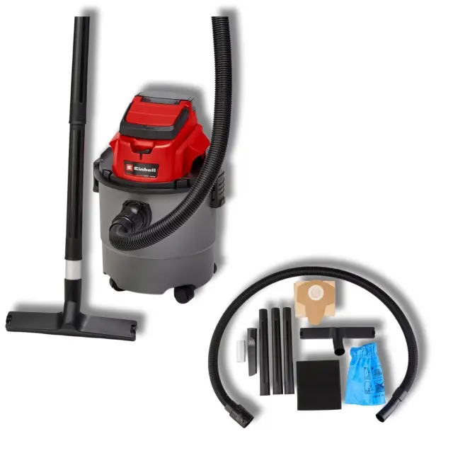 Einhell 2347145 - Σκούπα υγρής/ ξερής αναρρόφησης μπαταρίας TC-VC 18/15 Li-Solo χωρίς μπαταρία και φορτιστή.