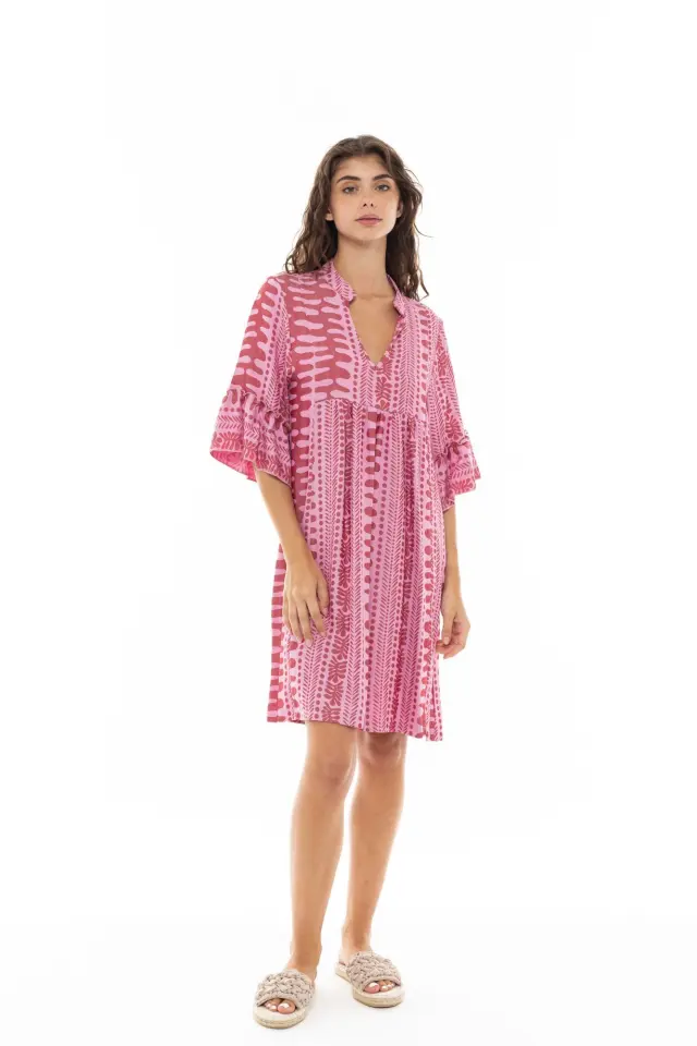 B342 - Dusty Pink - BEACHWEAR EMBROIDERY DOT