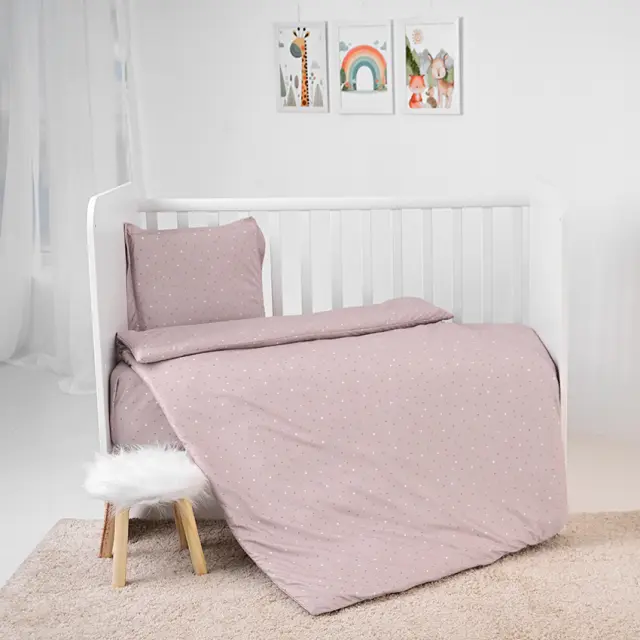 Σετ προίκας μωρού για κούνια "COSY" 5 τμχ Pink sky Ροζ