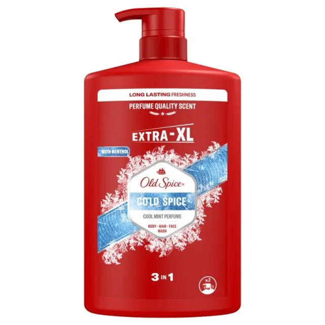 Old Spice Cold Spice Cool Mint 3 σε 1 Shower Gel & Σαμπουάν με Μενθόλη για Άνδρες 1000ml