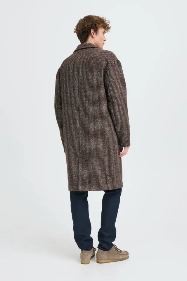 Casual Friday Ανδρικό FRIDOLF Houndstooth Παλτό – Demitasse - M 2