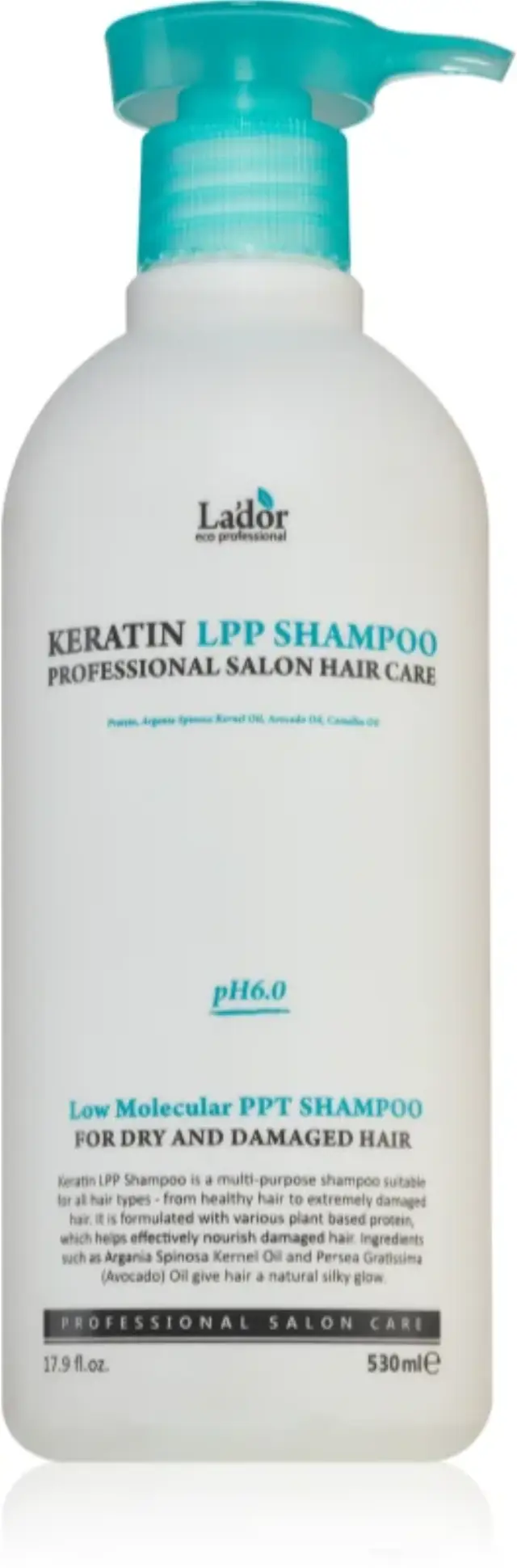Lador Keratin LPP Shampoo για ξηρά και ταλαιπωρημένα μαλλιά χωρίς θειικά άλατα (Sulfate-Free) 530ml