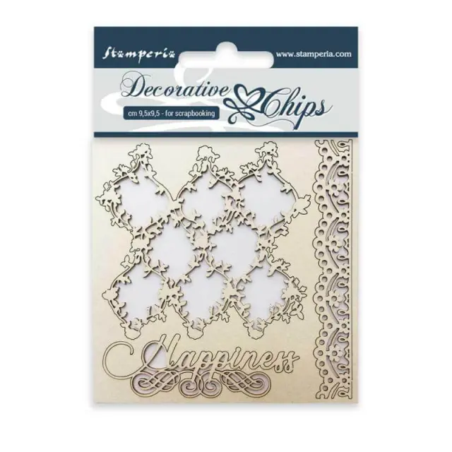 Διακοσμητικά Chipboard Stamperia - Lace and border 9.5x9.5cm - 1τεμ