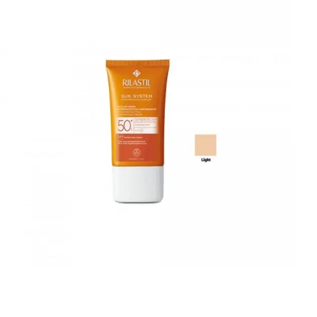 Rilastil Sun System D-Clar Cream SPF50+ Light Αντηλιακή Κρέμα Προσώπου με Χρώμα, 40ml.
