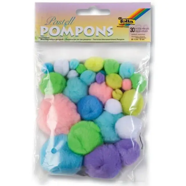Folia Pompoms Παστέλ 1-4cm (50397)