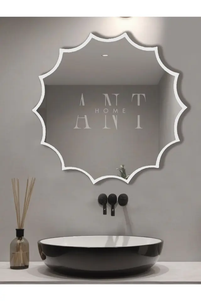 Stewehome Ασύμμετρος καθρέφτης τοίχου από γυαλί 60x60 cm