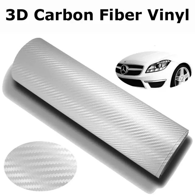 Ρολό 3D CARBON 152 x 150cm Λευκό – Αυτοκόλλητη διακοσμητική ταινία ανθρακονήματος OEM