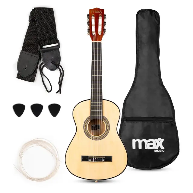 MAX SOLOART JUNIOR 1/4 ΠΑΚΕΤΟ ΠΑΙΔΙΚΗΣ ΚΛΑΣΙΚΗΣ ΚΙΘΑΡΑΣ ΣΕ ΦΥΣΙΚΟ ΧΡΩΜΑ