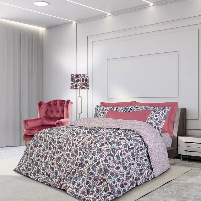 Σετ Σεντόνια 170Χ260 Μονά Χωρίς Λάστιχο Essential Greenwich Polo Club 2119 Μπορντώ-Μπλε-Μπεζ