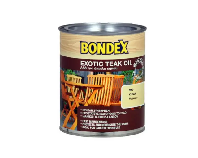 BONDEX TEAK OIL ΛΑΔΙ ΠΡΟΣΤΑΣΙΑΣ ΞΥΛΟΥ ΑΧΡΩΜΟ ΓΥΑΛΙΣΤΕΡΟ 2,5lt 2
