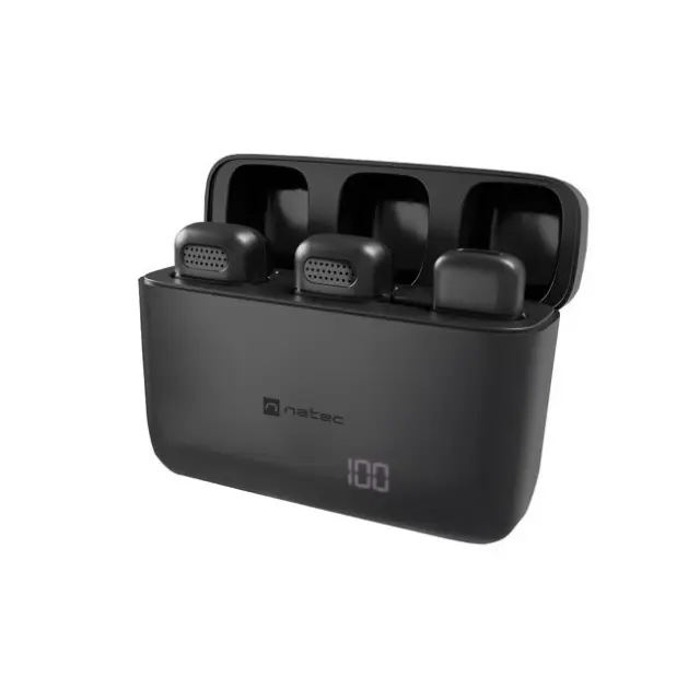 Natec Μικρόφωνο Hopper Tie Wireless USB-C Black 2pcs (NMI-2254)