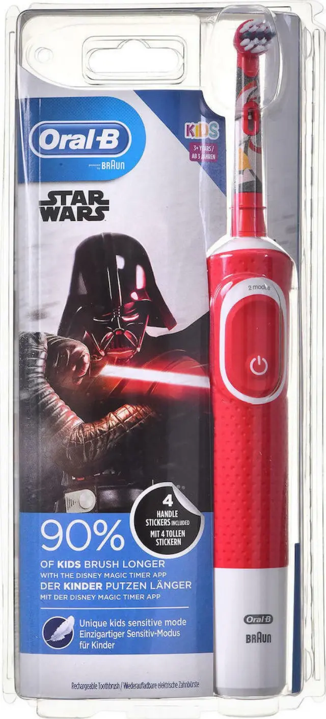 Oral-B Kids Ηλεκτρική Παιδική Οδοντόβουρτσα Star Wars 3+ με Μαλακές Ίνες & Αυτοκόλλητα