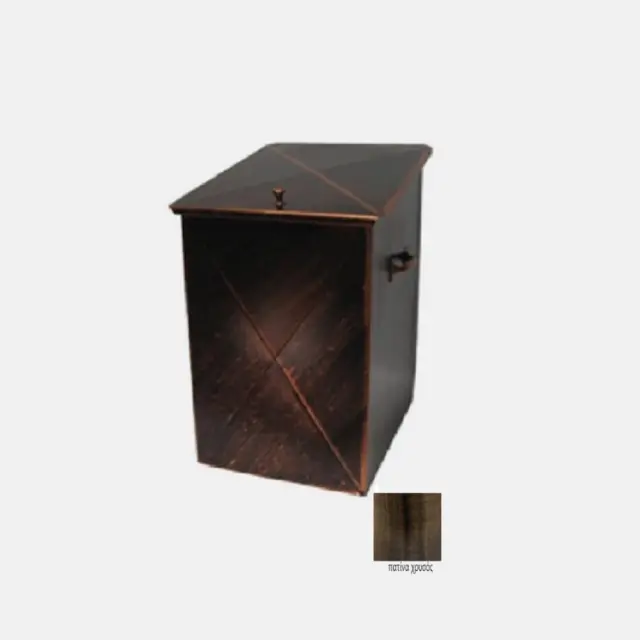 Μεταλλικό Κουτί Αποθήκευσης Ξύλων 32X50X40cm Πατίνα-Χρυσός / 101PG 2