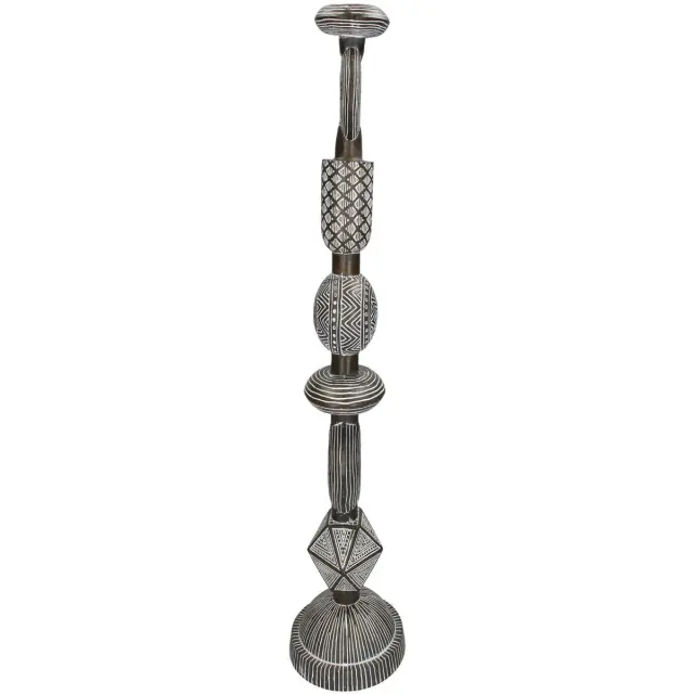 Διακοσμητικό Tribal Καφέ Polyresin 15.5x15.5x60cm 2