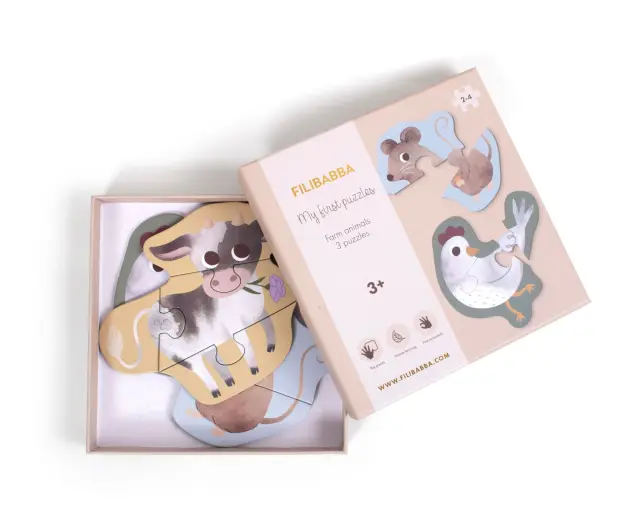 Σετ 3 Παζλ Nordic Animals (3+ ετών) - Filibabba 3