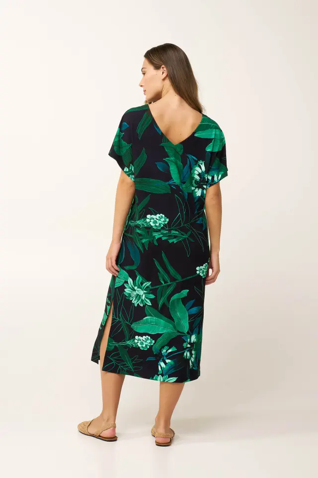 Μακρύ Καλοκαιρινό Φόρεμα Viscose Vamp 24473 BLUE 2