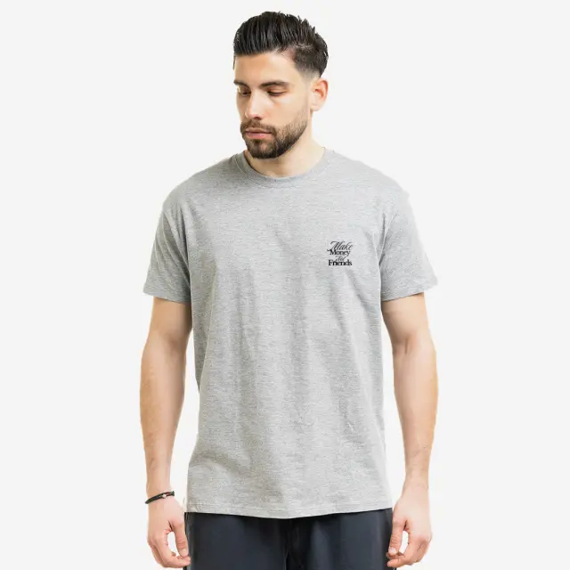 T-shirt Noshame® Γκρί με τύπωμα Make Money not Friends - 122581 - XXL 3