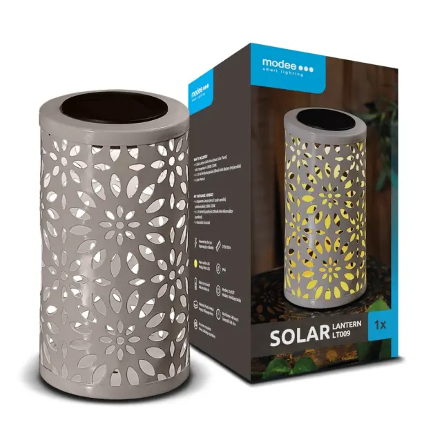 Modee Lighting LED Ηλιακό Φαναράκι Γκρι LT009 (H18xD10cm) 40.002.0025