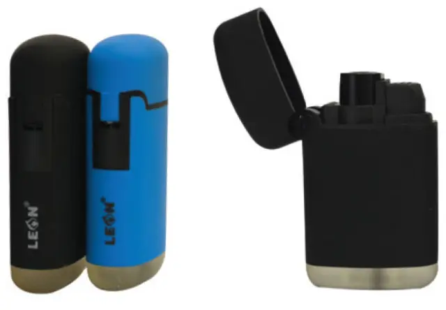 15x Leon Αναπτήρας Αντιανεμικός - Μεγάλος Cobble Fluo Blue & Black (170249)