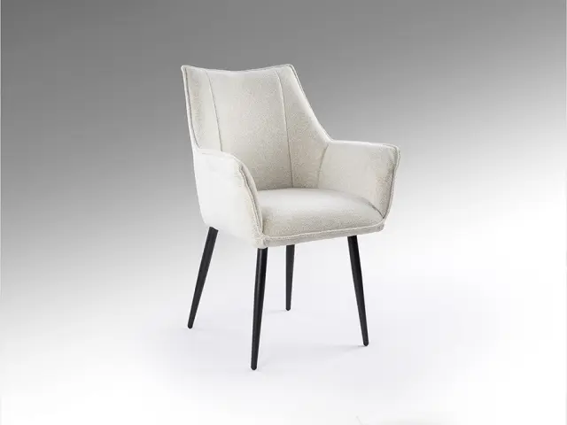 Sima Καρέκλα Τραπεζαρίας Off White Με Μαύρα Μεταλλικά Πόδια Άσπρο Μαύρο