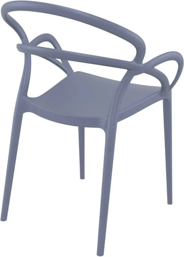 Πολυθρόνα Στοιβαζόμενη MILA Ανθρακί PP 57x56x82cm 2