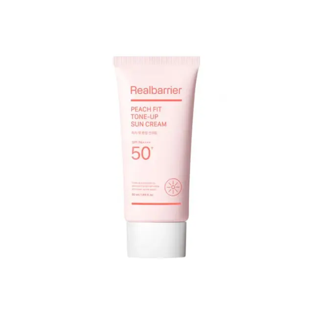 Real Barrier Peach Fit Tone-Up Sun Cream SPF 50+ PA++++, Αντηλιακό Προσώπου με Ελαφριά Κάλυψη 50ml