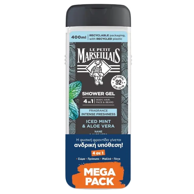 Le Petit Marseillais Αφρόλουτρο Ice Mint & Aloe Vera 2Χ400ml
