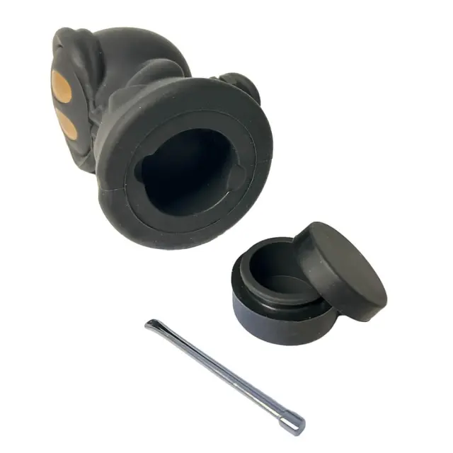Black Death Silicone Pipe with Metal Spoon and Dab Container 11cm 3