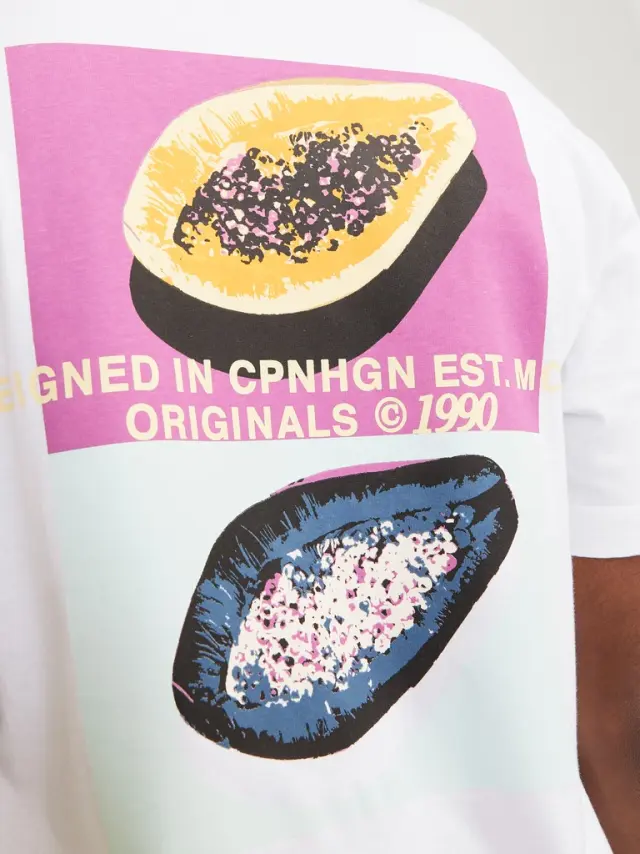 JORTAMPA BACK TEE SS CREW NECK SN bright white 2