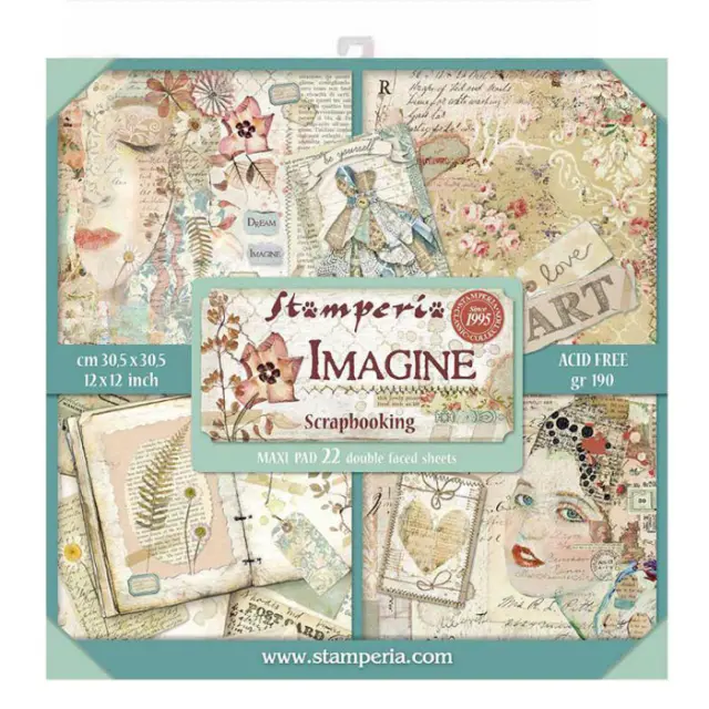 Σετ 22 Χαρτιά Scrapbooking Stamperia Διπλής Όψης - Imagine - 30x30cm